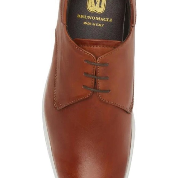 $350 - BRUNO MAGLI Gio Leather Plain Toe Derby in Cognac Size 12. main image 6